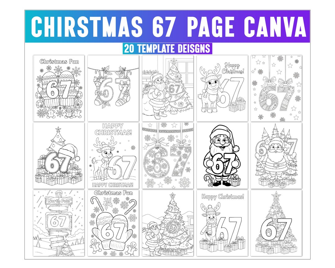 67 Christmas Coloring Page, 20 Printable Six Seven Coloring Sheet ...