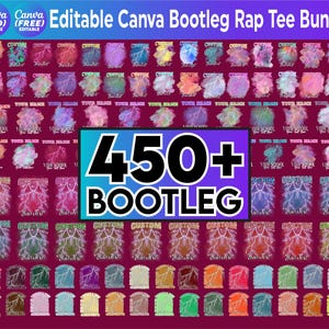 450+ Custom Bootleg Rap Tee Canva Template Bundle,Pack Editable in Canva, Concert Shirt,Bootleg Templates, 90s Shirt,Face Photo Birthday Tee