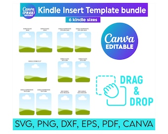 Kindle Insert Template bundle, Customizable Kindle Insert Canva Template Clear Case Printable Insert for Kindle Paperwhite, Scribe, Basic