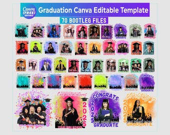 70 2025 Graduation canva template, Canva Grad tshirt template, Class of 2025 Graduation T Shirt, Grad tshirt template, Grad Bootleg Canva