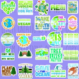 50 autocollants Terre / Sauvons la planète / Sauvons la Terre / Jour de la Terre / Recyclage / Réutilisation / Réduction / Terre nourricière / Cadeaux homme femme / Arbre câlin