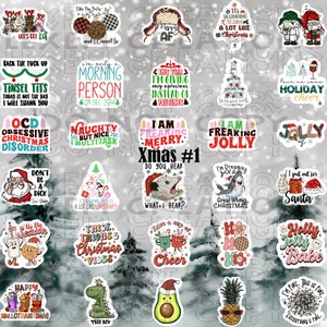 30 grappige kerststickers / Baby Jezus / cadeau voor mannen vrouwen / klatergoud tieten / Tis het seizoen / Elf / rendier / Kerstman / volwassen stickerset