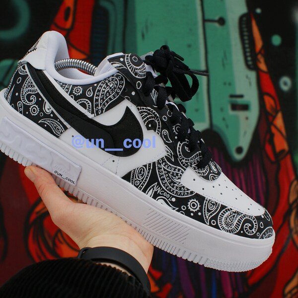 Black Bandana Style Skull custom on Nike Air Force 1 Fontanka