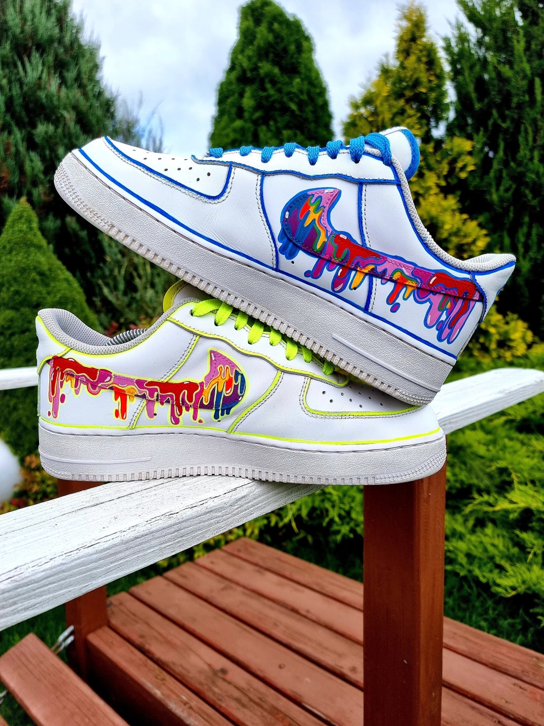 Custom Painted Nike Air Force 1 Low green Swoosh -  Finland