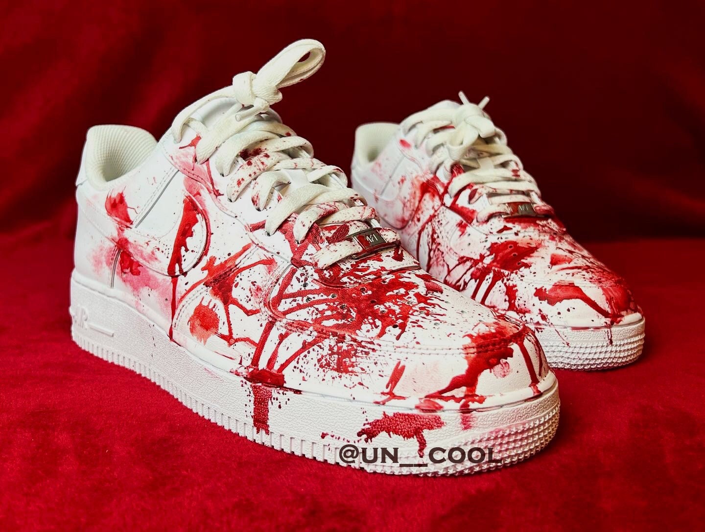 Custom Supreme Red Monogram Nike Air Force 1 Shoes White Low, #fashion  #supremelv by Bandana Fever