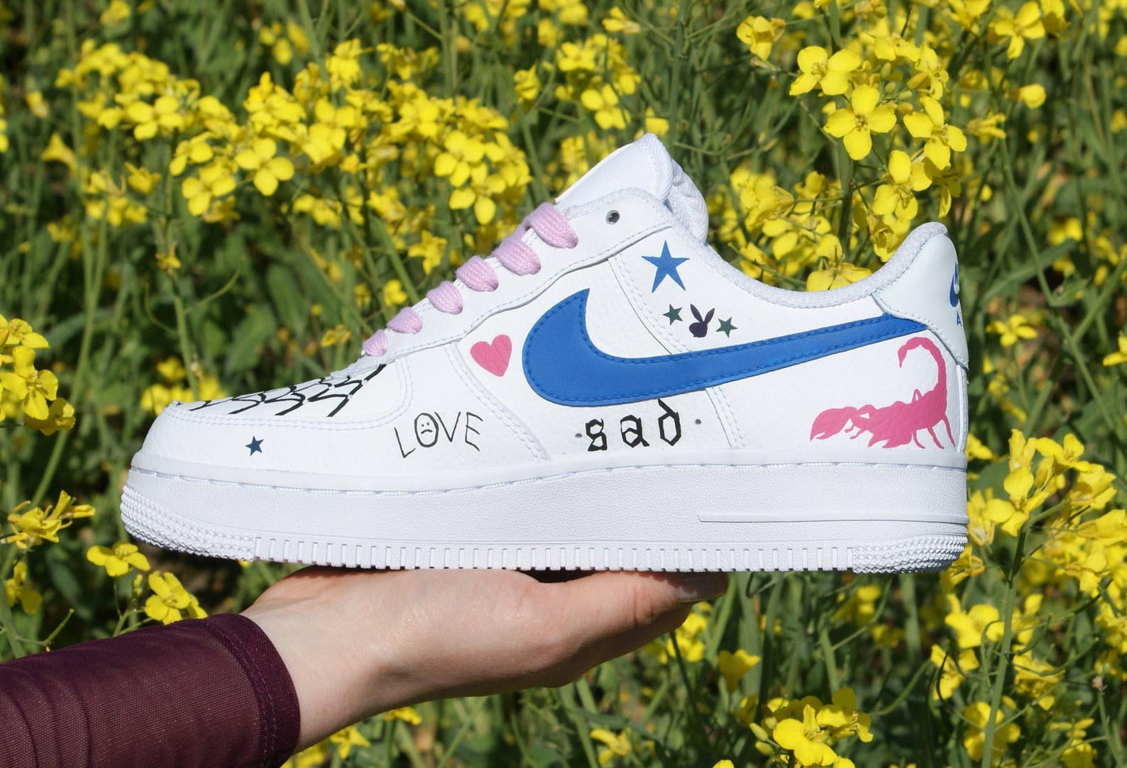 Lil Peep Nike Air Force 1 custom 3M Reversible Pick Your Size | Etsy