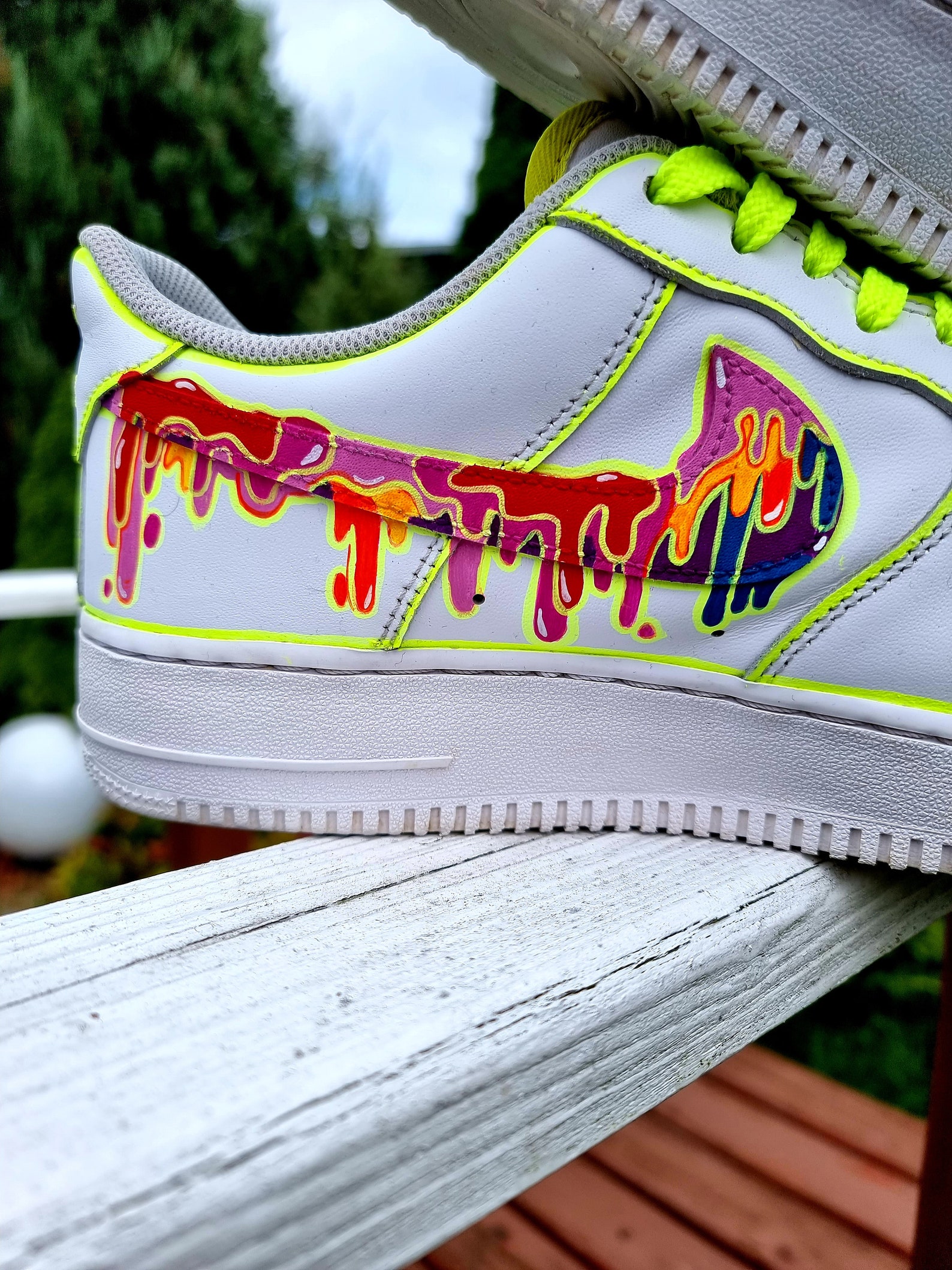 Custom Drip Nike Air Force 1 Handpainted UV Paint Etsy