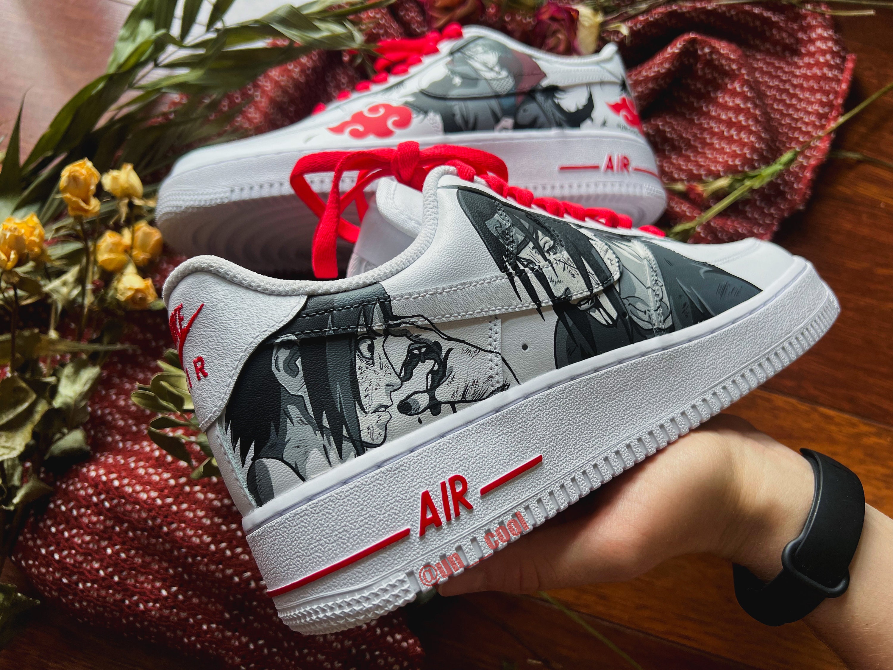 Air Force 1 Custom Low Cartoon Chicago Red Shoes White Black Outline M –  Rose Customs, Air Force 1 Custom Shoes Sneakers Design Your Own AF1