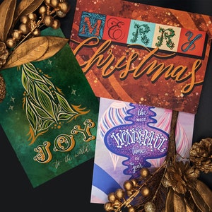 Set van 3, 6, 9 kerstkaarten