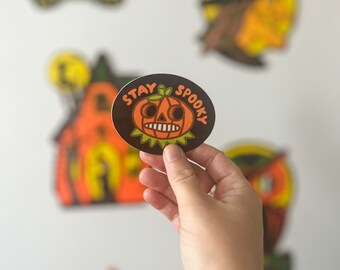 Stay Spooky Sticker // Halloween Sticker // Jack O Lantern