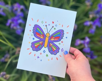 Gay Pride Butterfly / Art Print / LGBTQ / Lesbian / Bisexual / Trans / Non-Binary