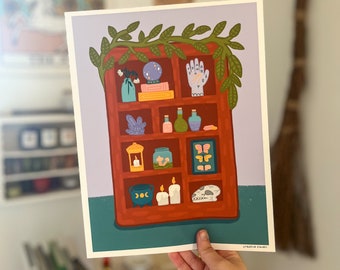 Witch Curio Cabinet Art Print // 8.5x11