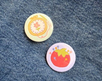 Sewing Button Pins // Embroidery Pin // Tomato Pin Cushion Button Pin