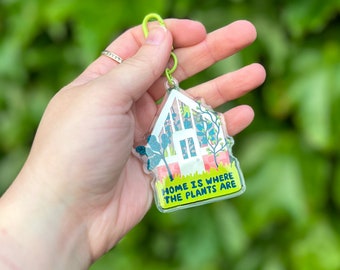 Plant Lovers Keychain // Home is Where the Plants Are