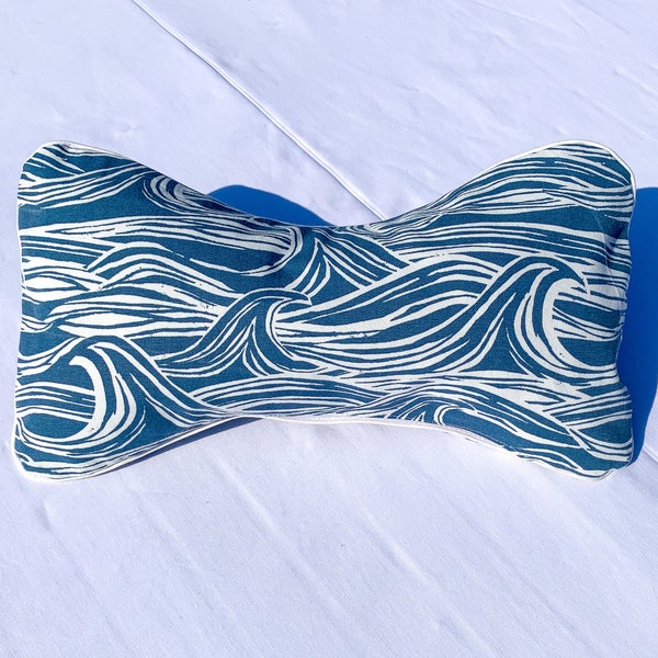 Neck Cushion, Surf design, great for travelling and reading, neck support, neck rest, butterfly shape, handmade, book lovers, coastal theme