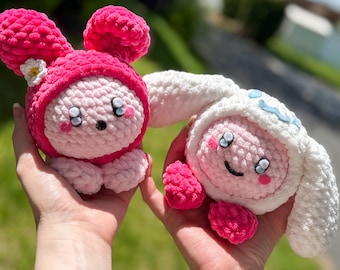 Peluche de Kirby tejido a ganchillo: Sanrio My Melody, Cinnamoroll