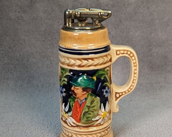 Rare Beer Stein Karl Wieden Table Lighter - Classical Art, Renaissance, Baroque - Semi-Automatic - Art Deco - Working Vintage Table Lighter