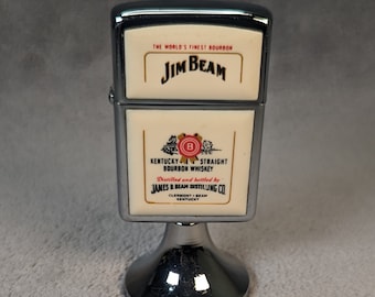 Rzadka zapalniczka stołowa Jim Beam Zippo Handilite - żywica Ultralite - działająca zabytkowa zapalniczka - prezent dla niego dla niej kolekcjonerów - unikatowa i niezwykła