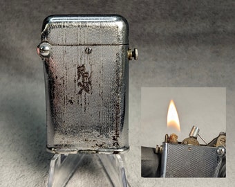 Vintage Thorens Double Claw Lighter - Engraved "Rex" - Semi-Automatic - Push Button Lighter - Working - Art Deco, Swiss Made, Complex