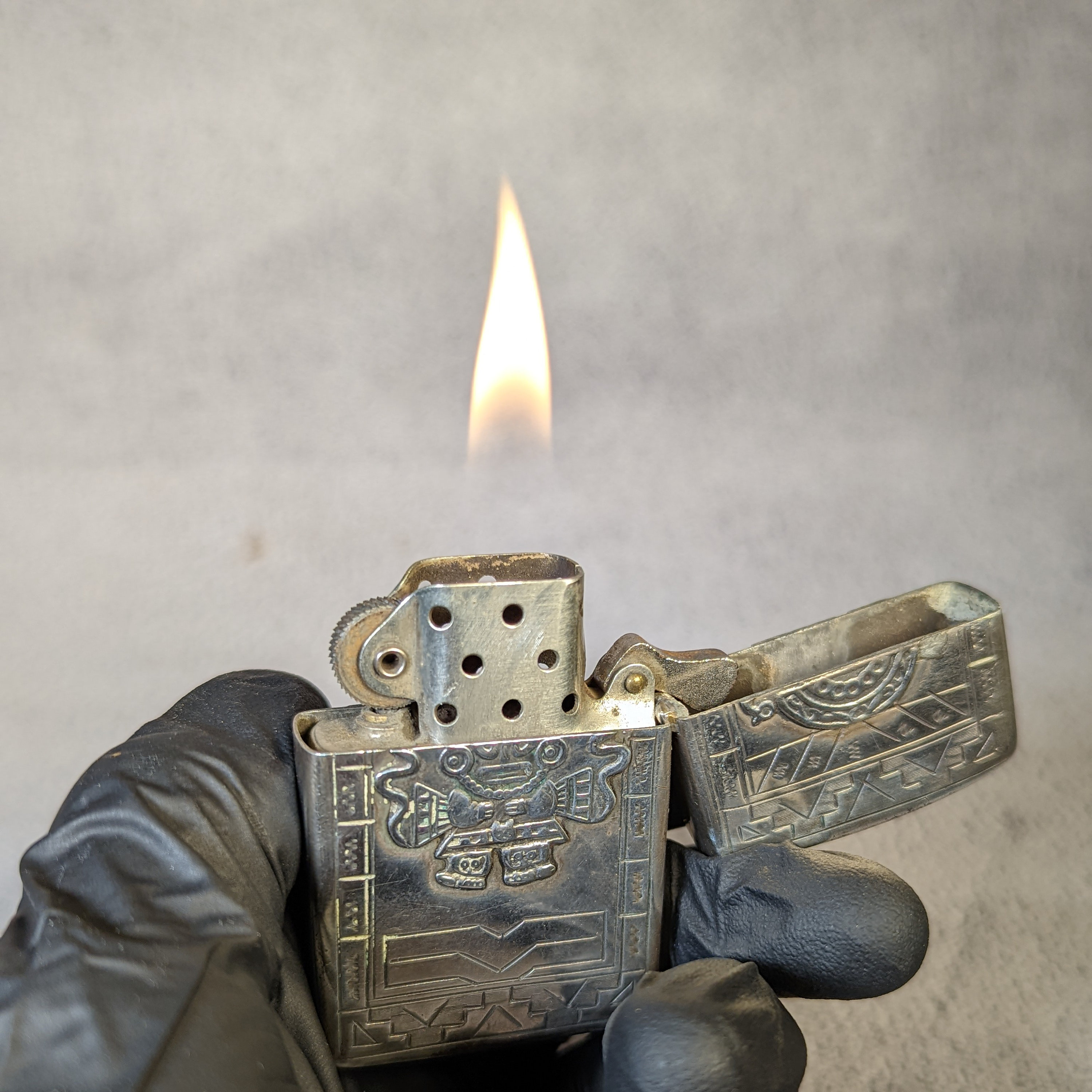 Peruvian Sterling Silver Flip Top Lighter - Incan Gods, Mythology ...