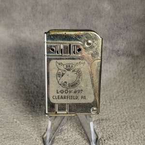 Rare Unfired Imco Solo Deluxe - Royal Order of Moose - 1930s Moose Lodge #97, Clearfield Pennsylvania - Squeeze Lighter - Imco New York
