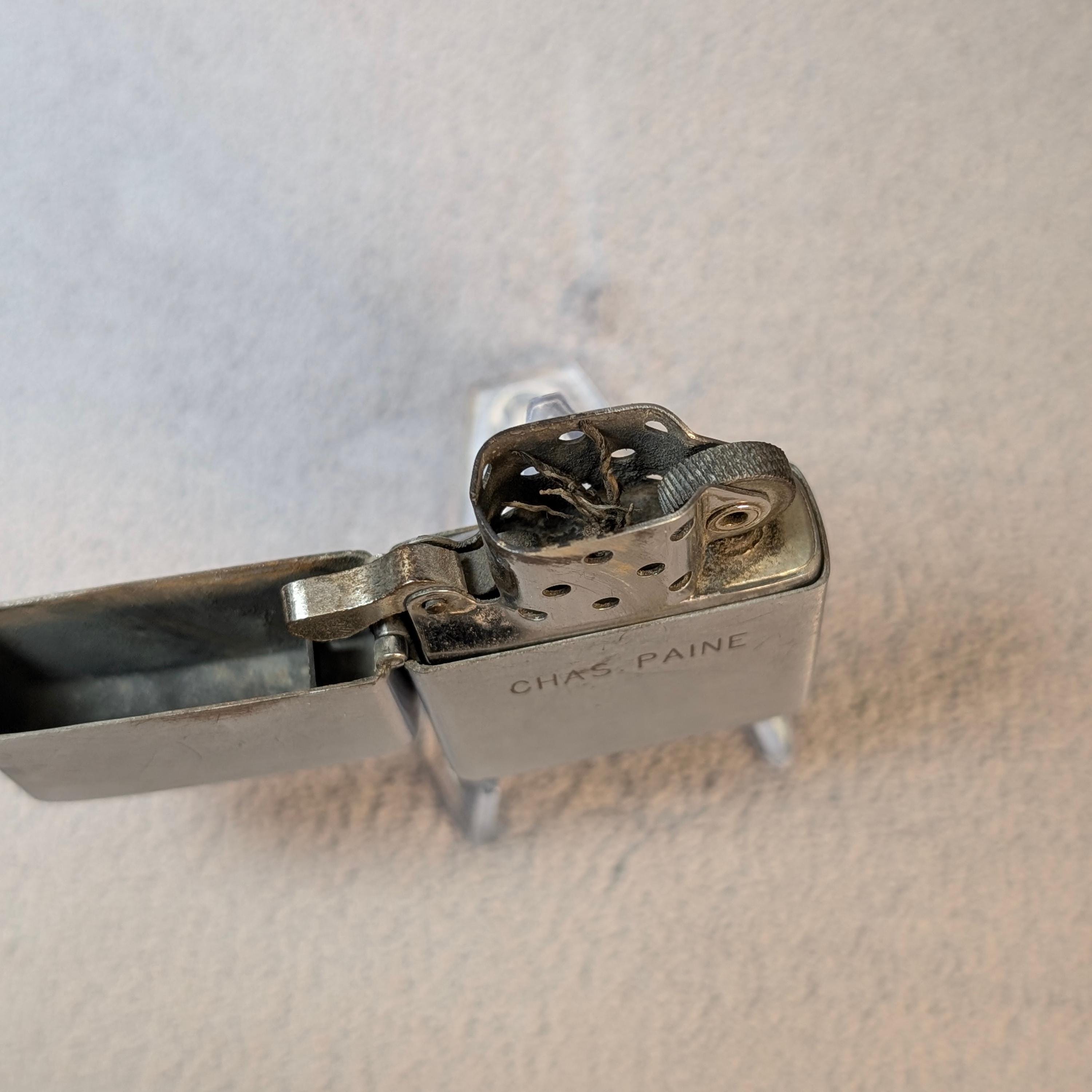 1951 Steel Case Zippo - Block Letter Logo, Brushed Finish - Well