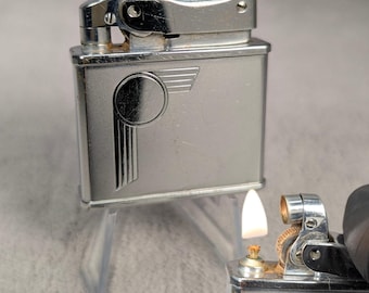 Vintage Rogers Automatic Lighter - Ibelo Monopol Style - Refillable Wick Lighter - MCM Midcentury Modern - Working Restored Vintage Lighter