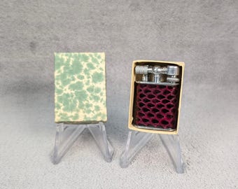 Rare Occupied Japan Lift Arm Lighter - Snakeskin Leather Wrap - Working Vintage Lighter - MIOJ, Classic Design, New Old Stock, Original Box