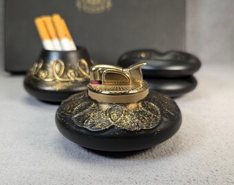 MCM Evans Elegance Smoking Set - Table Lighter, Cigarette Cup
