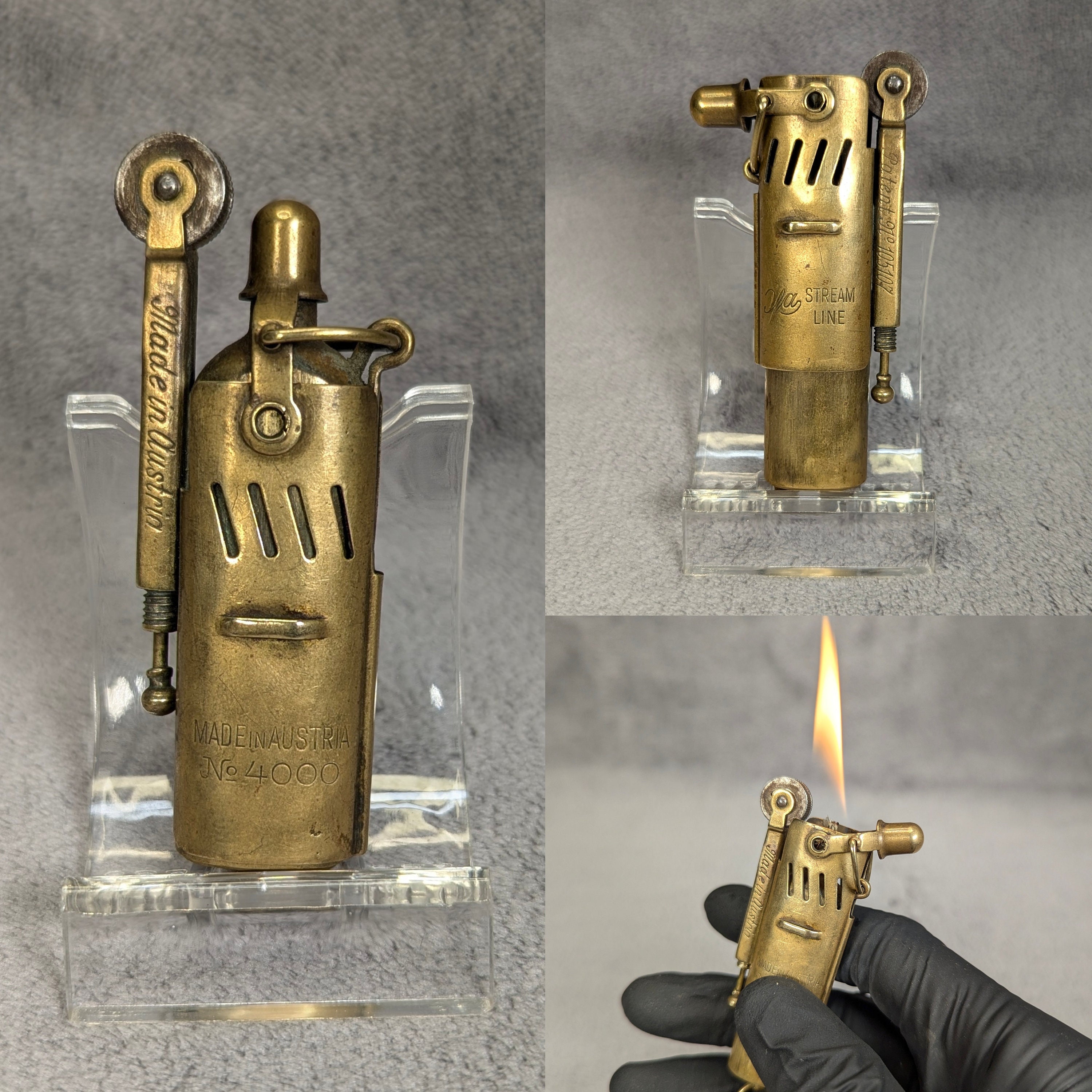Antique Imco 4000 Ifa Streamline Trench Lighter - 1920s Rare Art 