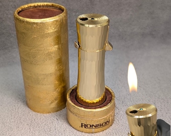 NOS Ronson Ladylite Mk II - Gold Mirror Panel Disco Ball - MCM Butane Lighter - Varaflame Mk 2 - Midcentury Modern - Working Vintage Lighter