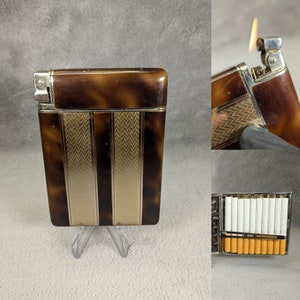royal case lite cigarette case Rare Brüder Eisert Ritz Lighter and Cigarette Case Combo - Royal Case-lite  Style - Working Vintage Lighter - Unique Gifts Him/her