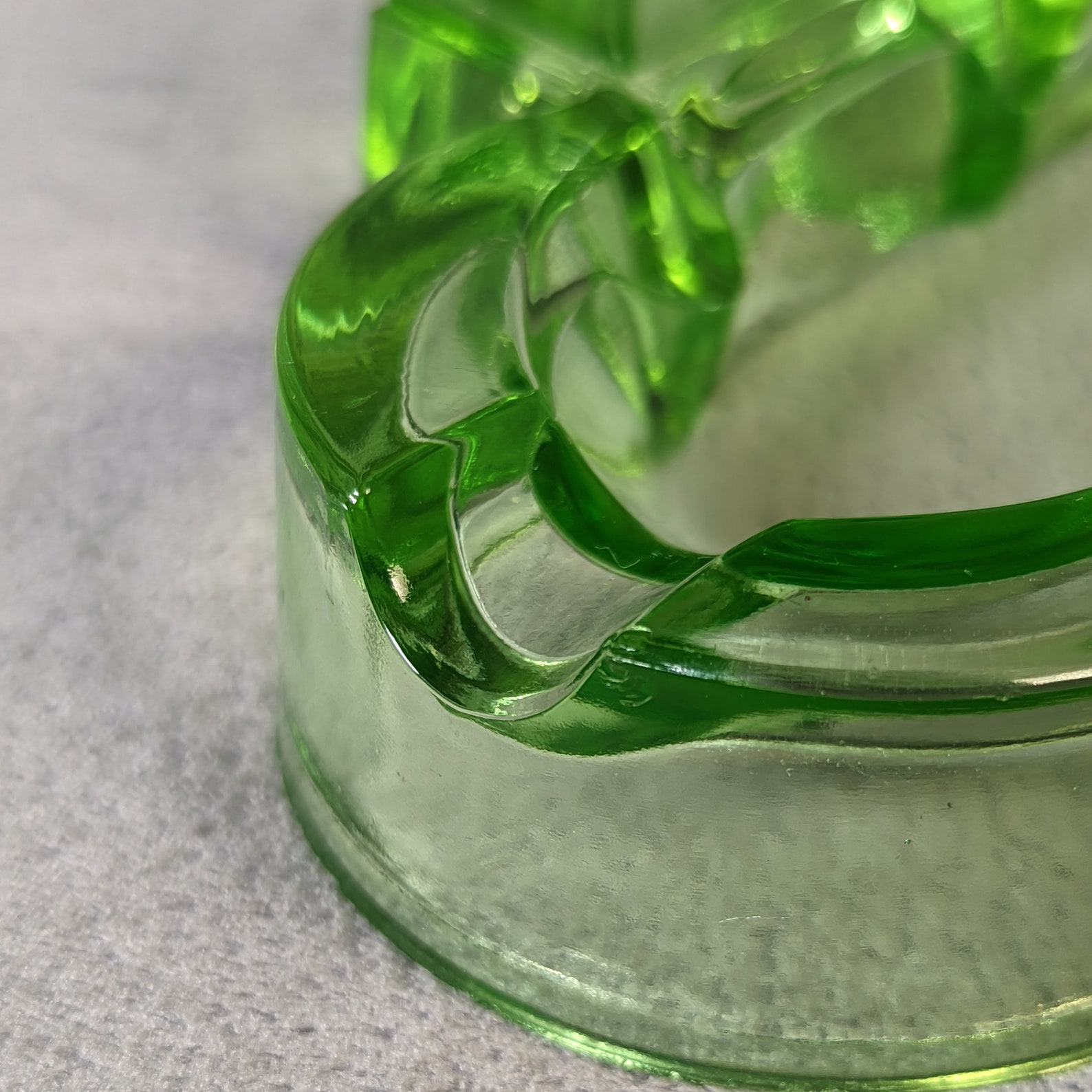 Rare Uranium Glass Cigar Ashtray With Match Box Holder Etsy