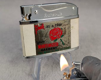 1950s One Hour Martinizing Dry Cleaning Flat Advertising Lighter - Dry Cleaner Promotional -  Working Vintage Lighter - Unique Gifts
