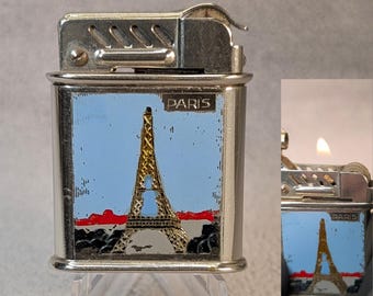 Vintage Feudor 100 Lift Arm Lighter - Paris France, Eiffel Tower Souvenir -  Feudor Style
