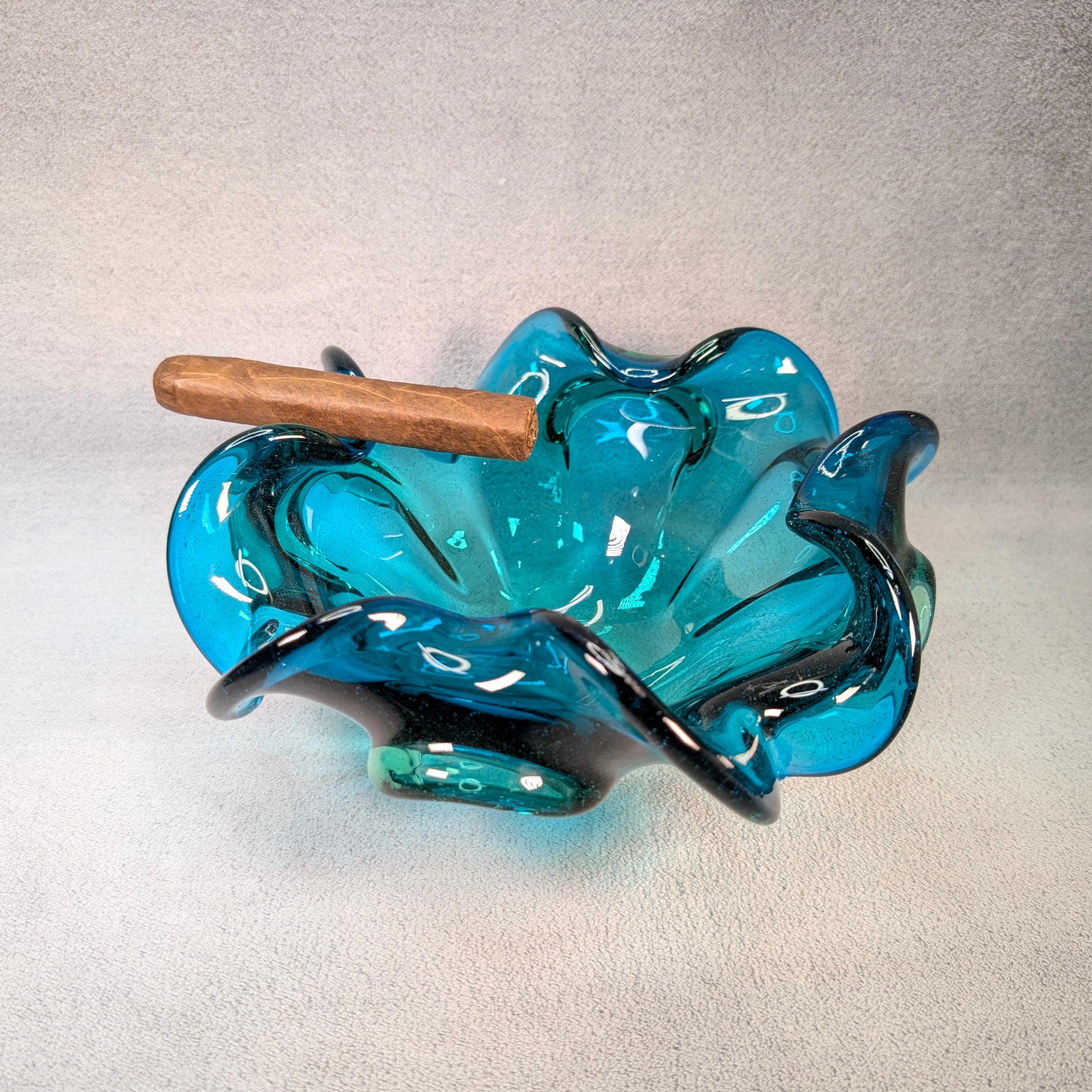 Blue murano ashtray - Etsy 日本