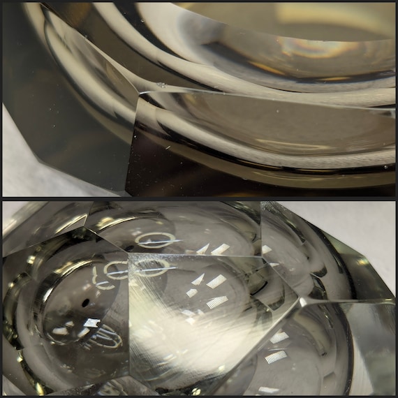 Murano Art Glass Smoking Set - Faceted Sommerso - Made in