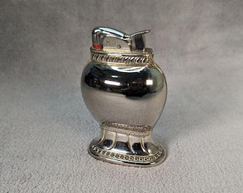 Midcentury Evans Table Lighter - High Polish Silver Plate - Hollywood Regency - Ornate Luxury Elegant - Working Vintage - Unique Gifts