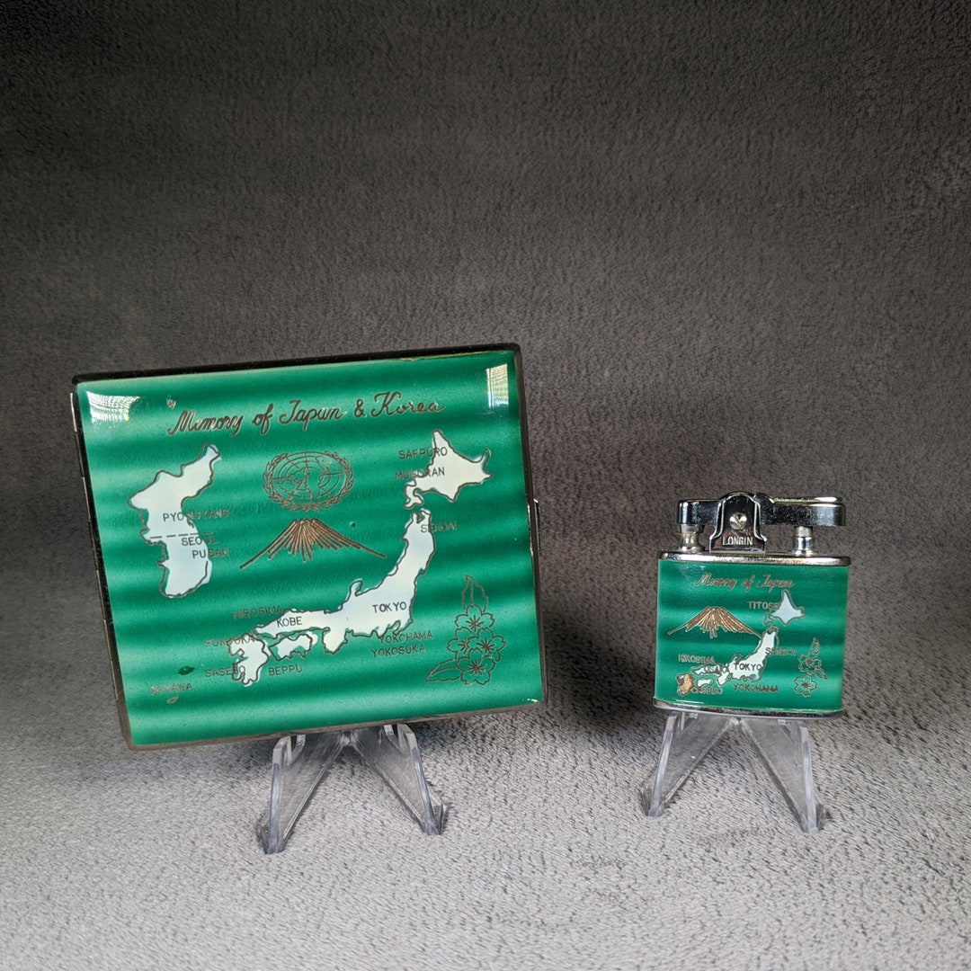Rare Memory of Japan and Korea Lighter and Cigarette Case Etsy
