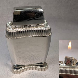 Rare Zippo Lady Bradford Table Lighter - Second Gen, 1950 Model - Polished Rhodium Finish - Working Vintage Lighter - Restored, Refurbished