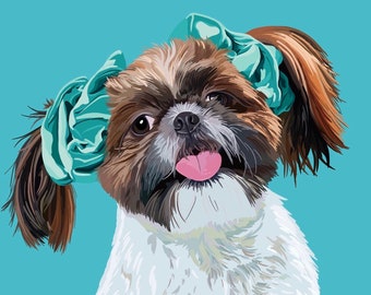 Custom Pet Portrait - 1-2 pets - Digital Copy