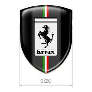 Silicone Emblem flat surface Shield logo Epoxy Resin All Sizes brand Ferrari 1pcs - Stickers for Phone, Fender, Laptop, Car Tuning, Gift