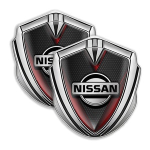 エポキシ樹脂ロゴ付きメタルシールドエンブレム、日産、完璧なオートチューニングバッジ、自己粘着、ユニークなギフト