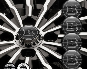4PCS Car Wheel Center Stickers For Smart Brabus – Waterproof Hubcap Decals With Logo, 60mm (Set Of 4)