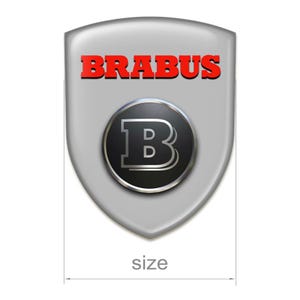 Silicone Emblem flat surface Shield logo Epoxy Resin All Sizes brand Brabus 1pcs - Stickers for Phone, Fender, Laptop, Car Tuning, Gift