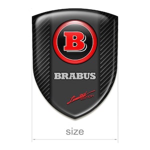 Silicone Emblem flat surface Shield logo Epoxy Resin All Sizes brand Brabus 1pcs - Stickers for Phone, Fender, Laptop, Car Tuning, Gift