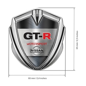 エポキシ樹脂ロゴ付きメタルシールドエンブレム Nissan GTR 完璧なオートチューニングバッジ 自己粘着 ユニークなギフト