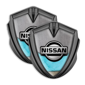 エポキシ樹脂ロゴ付きメタルシールドエンブレム、日産、完璧なオートチューニングバッジ、自己粘着、ユニークなギフト