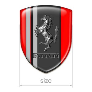 Silicone Emblem flat surface Shield logo Epoxy Resin All Sizes brand Ferrari 1pcs - Stickers for Phone, Fender, Laptop, Car Tuning, Gift