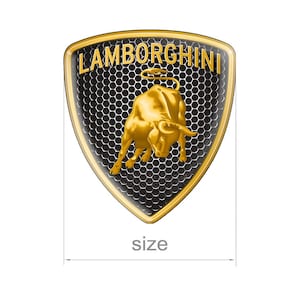 Silicone Emblem flat surface Shield logo Epoxy Resin All Sizes brand Lamborghini 1pcs - Stickers for Phone, Fender, Laptop, Car Tuning, Gift